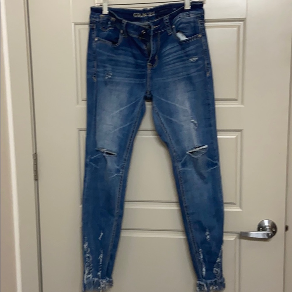 Distressed jeans
